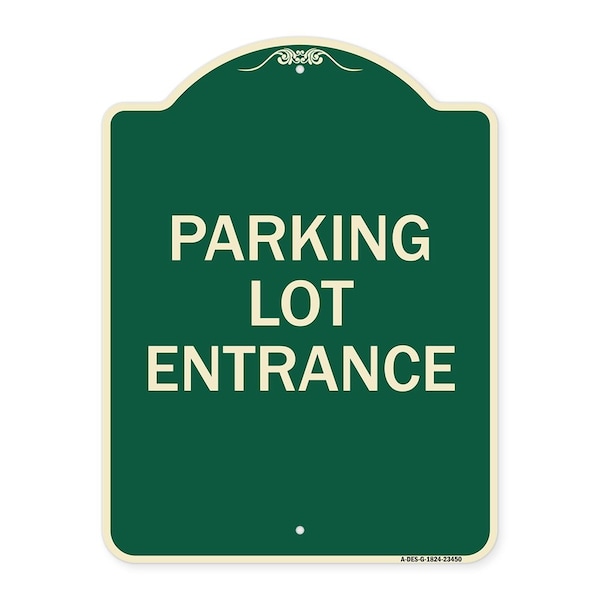 Parking Entrance Parking Lot Entrance Heavy-Gauge Aluminum Sign, 24" x 18", G-1824-23450